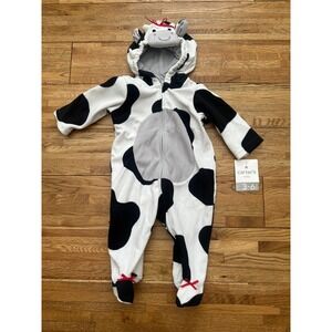 Carters Baby Cow Costume Pram Plush Hooded Sleeper 3-6 Months NWT